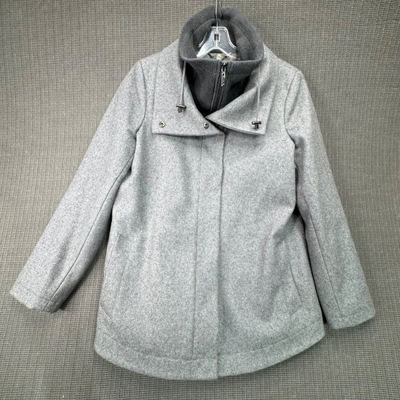 Calvin Klein women's size m Double Layer Wool Blend Grey Jacket - Picture 1 of 11
